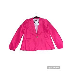 ZARA Blazer Women NWT One Button Plus Size Fuschia Lightweight Lined sz. XXL